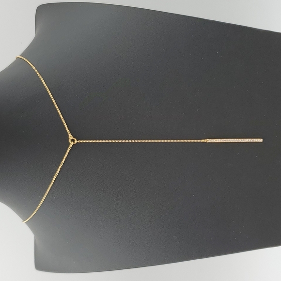 Kate Spade Gold Tone Y Drop Necklace - Picture 3 of 7